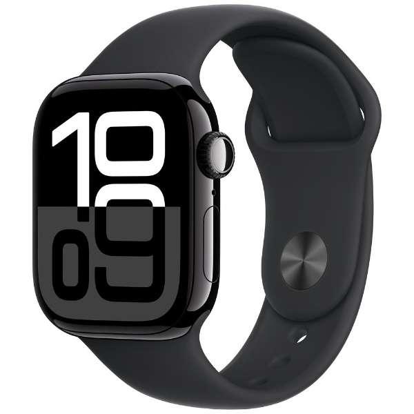 Apple Watch Series 10（GPSモデル）- 42mmジェットブラックアルミニウムケースとブラックスポーツバンド - M/L　MWWF3J/A