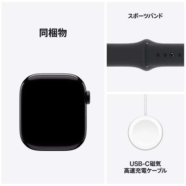 Apple Watch Series 10（GPSモデル）- 42mmジェットブラックアルミニウムケースとブラックスポーツバンド - M/L　MWWF3J/A 8