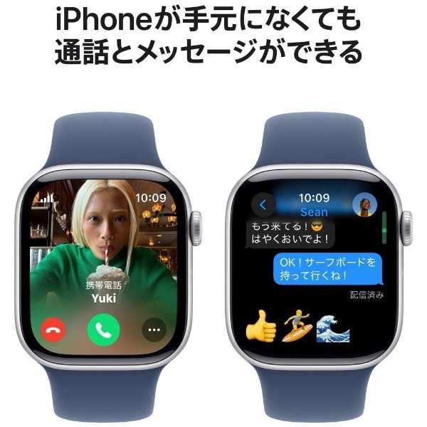 Apple Watch Series 10（GPS + Cellularモデル）- 46mmシルバーアルミニウムケースとデニムスポーツバンド - M/L　MWY13J/A 7
