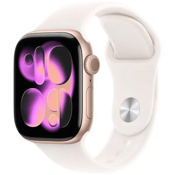 Apple Watch Series 11（GPS + Cellularモデル）- 42mmローズゴールドアルミニウムケースとライトブラッシュスポーツバンド - M/L　MF8F4J/A 2