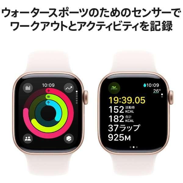 Apple Watch Series 10（GPS + Cellularモデル）- 42mmローズゴールドアルミニウムケースとライトブラッシュスポーツバンド - S/M　MWX93J/A 3