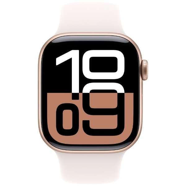 Apple Watch Series 10（GPS + Cellularモデル）- 46mmローズゴールドアルミニウムケースとライトブラッシュスポーツバンド - S/M　MWY63J/A 2