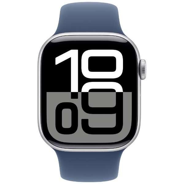 Apple Watch Series 10（GPSモデル）- 42mmシルバーアルミニウムケースとデニムスポーツバンド - S/M　MWWA3J/A 2