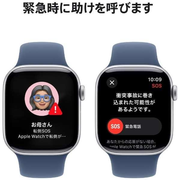 Apple Watch Series 10（GPSモデル）- 42mmシルバーアルミニウムケースとデニムスポーツバンド - S/M　MWWA3J/A 6