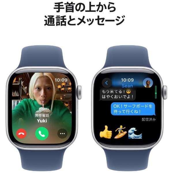 Apple Watch Series 10（GPSモデル）- 42mmシルバーアルミニウムケースとデニムスポーツバンド - S/M　MWWA3J/A 7