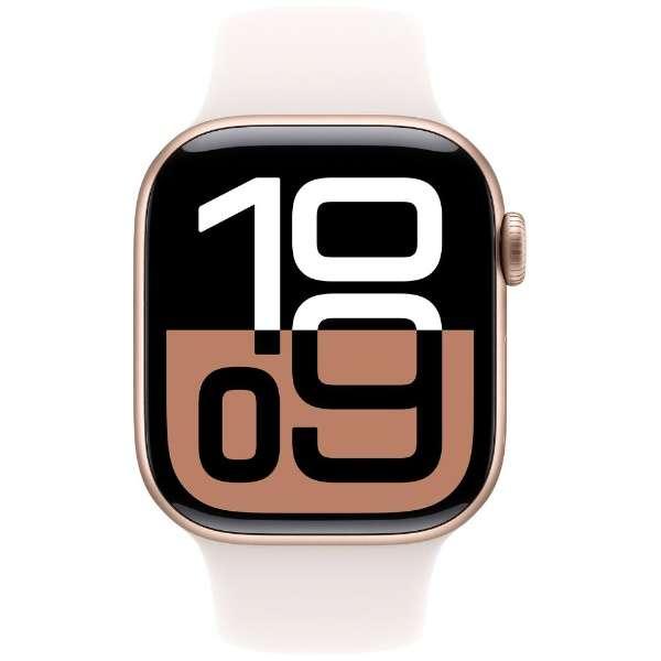 Apple Watch Series 10（GPSモデル）- 46mmローズゴールドアルミニウムケースとライトブラッシュスポーツバンド - S/M　MWWT3J/A 2