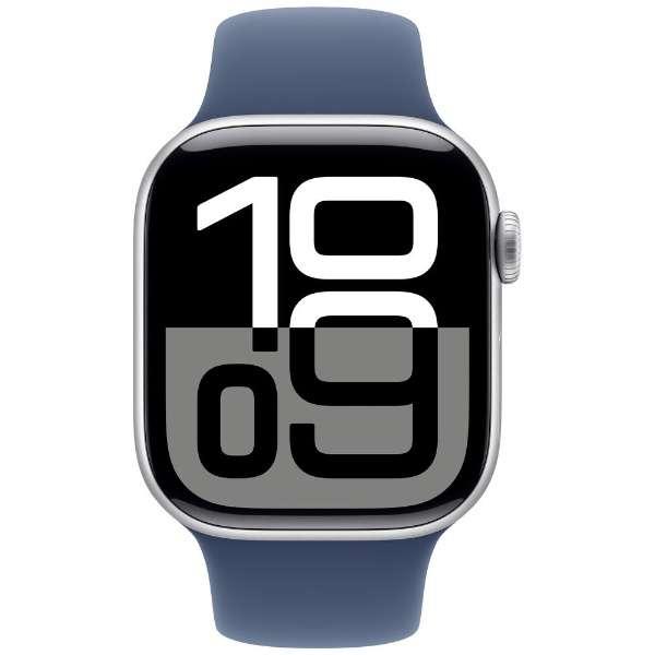 Apple Watch Series 10（GPS + Cellularモデル）- 42mmシルバーアルミニウムケースとデニムスポーツバンド - S/M　MWX33J/A 2