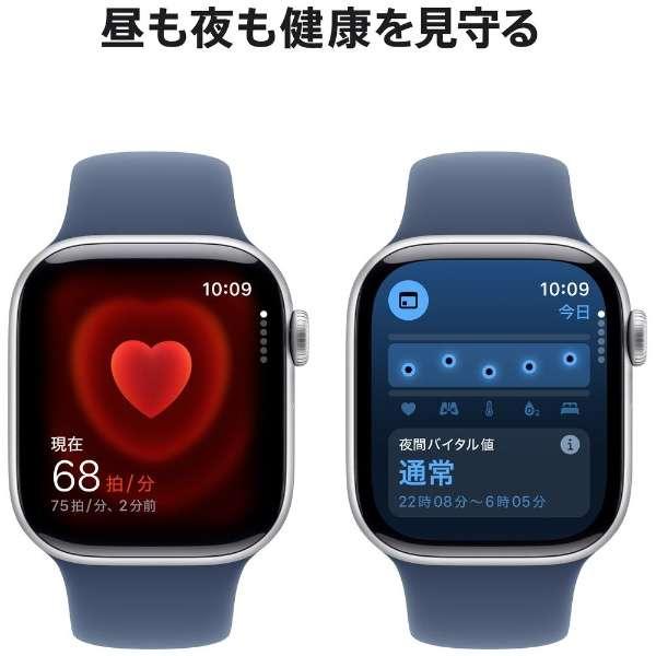 Apple Watch Series 10（GPS + Cellularモデル）- 42mmシルバーアルミニウムケースとデニムスポーツバンド - S/M　MWX33J/A 5