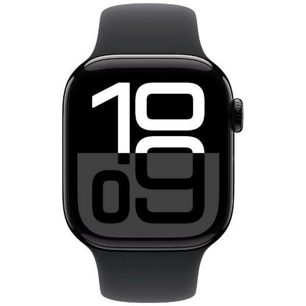 Apple Watch Series 10（GPS + Cellularモデル）- 42mmジェットブラックアルミニウムケースとブラックスポーツバンド - S/M　MWX63J/A 2