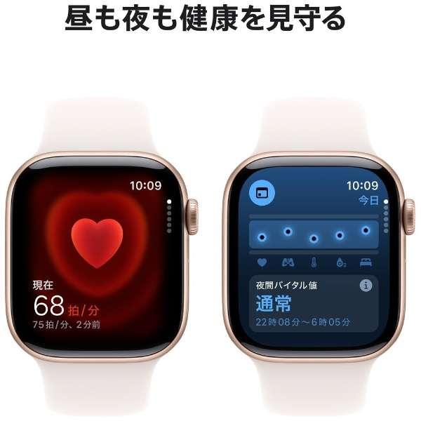 Apple Watch Series 10（GPS + Cellularモデル）- 46mmローズゴールドアルミニウムケースとライトブラッシュスポーツバンド - M/L　MWY73J/A 4