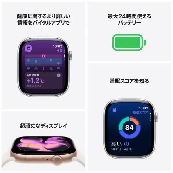 Apple Watch Series 11（GPSモデル）- 42mmジェットブラックアルミニウムケースとブラックスポーツバンド - M/L　MEQU4J/A 4