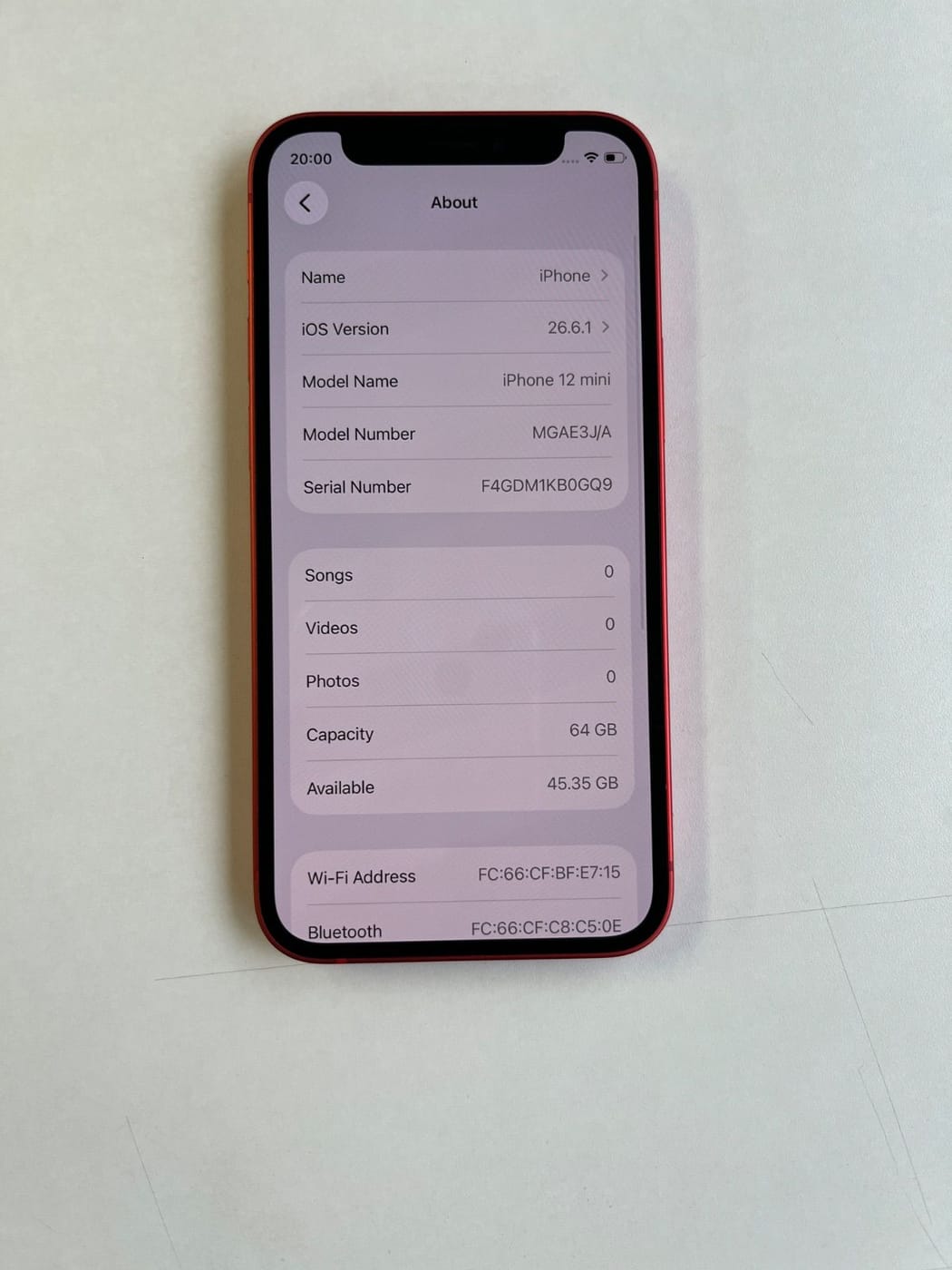 美品 iPhone 12 mini 64GB (PRODUCT)RED バッテリー86% MGAE3J/A - 8531 3
