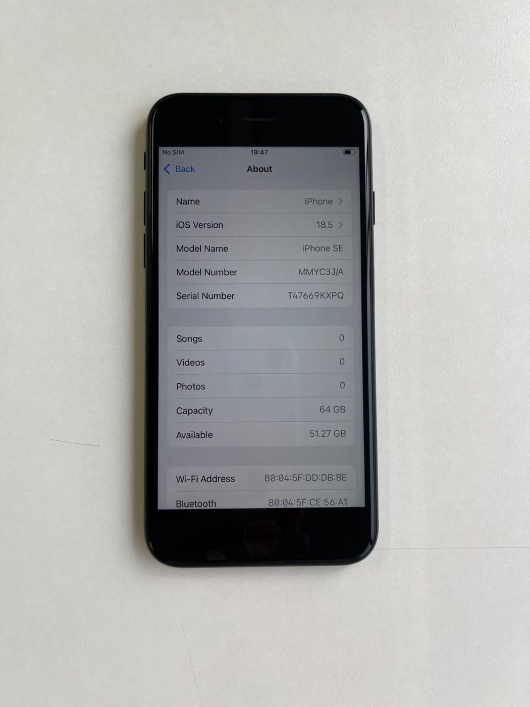 美品 iPhone SE (第3世代) 64GB ミッドナイト バッテリー90% MMYC3J/A - 4609 3