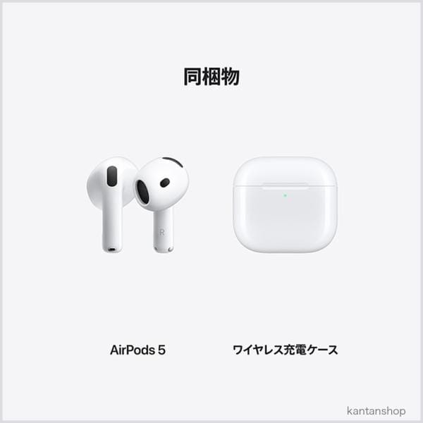 Apple AirPods 5 ワイヤレス充電ケース付き（2026） MKFT4J/A 5