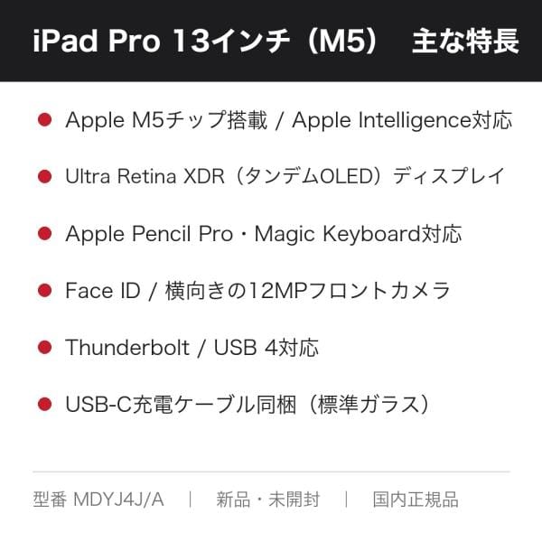 Apple Wi-Fi iPad Pro 13インチ（M5） 256GB スペースブラック MDYJ4J/A 4